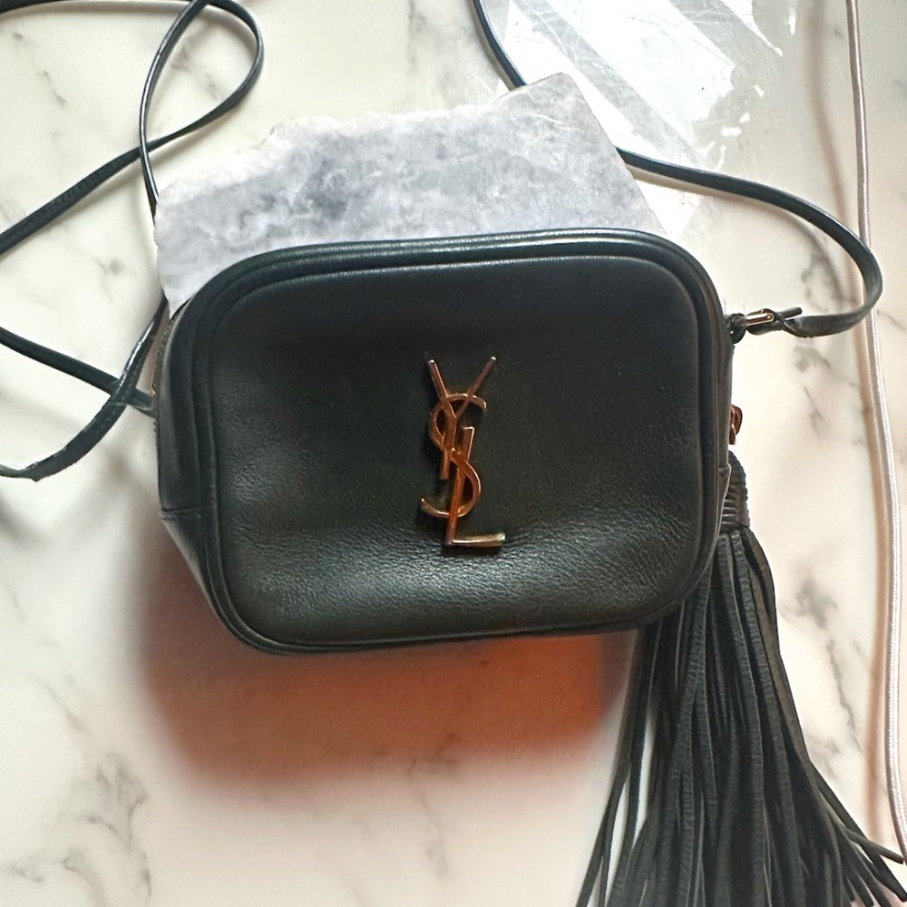 Authentic Saint Laurent Classic Monogram Blogger Crossbody Bag Leather Small